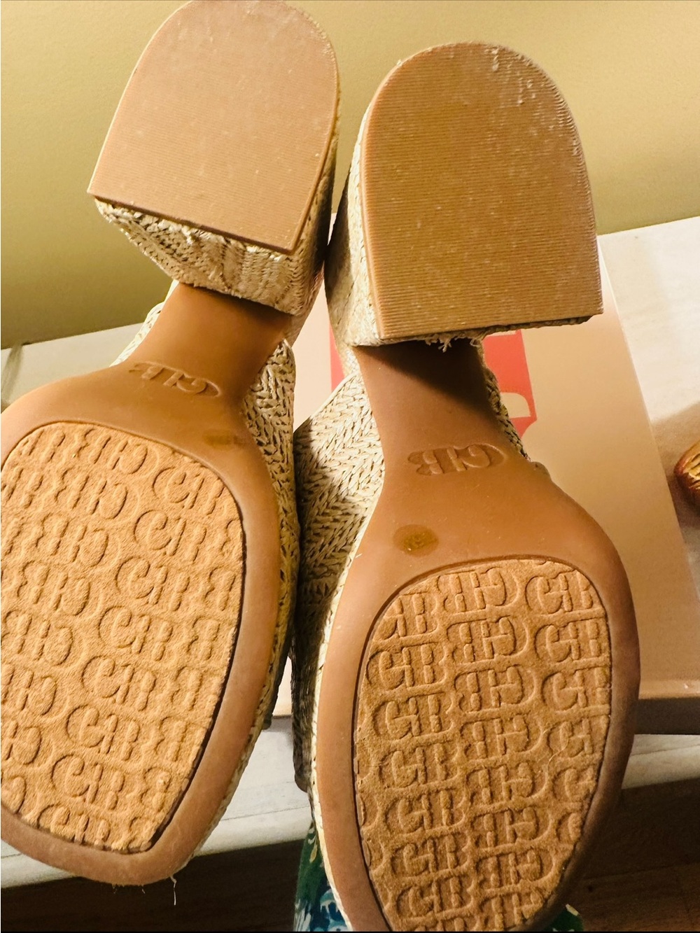 NIB Gianni Bini Deja-Vu raffia block heel sandal size 7 1/2 - Picture 6 of 7